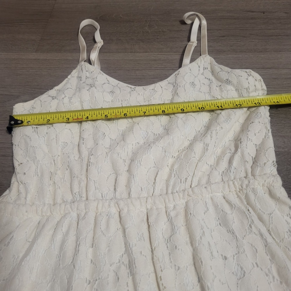 Poetry Cream White Floral Lace Mini Dress size Small Babydoll Cottagecore Fairy - Picture 8 of 8